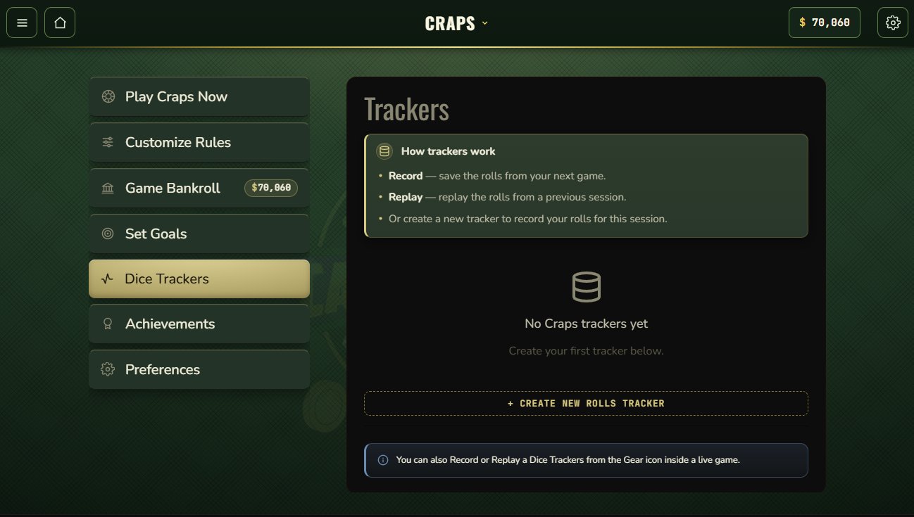 Dice trackers - record the rolls from your next game or replay a previous session