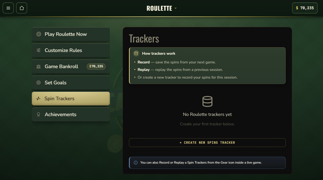 Spin trackers - record the spins from your next game or replay a previous session